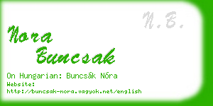 nora buncsak business card